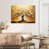 Obraz na plátne Strom života v zlatej farbe Abstrakcia (Rozmery 90 x 60 cm)