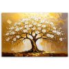 Obraz na plátne Strom života v zlatej farbe Abstrakcia (Rozmery 90 x 60 cm)