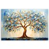 Obraz na plátne 3D Modrý strom života Kvety Abstraktné (Rozmery 90 x 60 cm)
