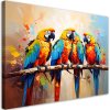 Obraz na plátne Farebné papagáje Vtáky na konári (Rozmery 90 x 60 cm)