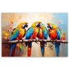 Obraz na plátne Farebné papagáje Vtáky na konári (Rozmery 90 x 60 cm)