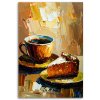 Obraz na plátne Šálka kávy Sušienka v béžovej farbe (Rozmery 60 x 90 cm)