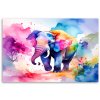 Obraz na plátne Farebný slon Safari Akvarel (Rozmery 90 x 60 cm)