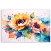 Obraz na plátne Slnečnice kvety akvarel (Rozmery 90 x 60 cm)