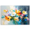 Obraz na plátne Farebné kvety imitácia olejnej farby (Rozmery 90 x 60 cm)