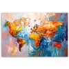 Obraz na plátne Farebná mapa sveta (Rozmery 90 x 60 cm)