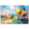 Obraz na plátne Farebný krajina Stromy Les imitácia olejnej farby (Rozmery 90 x 60 cm)