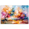 Obraz na plátne Farebná krajina Stromy Les imitácia olejovej farby (Rozmery 90 x 60 cm)
