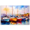 Obraz na plátne Farebné lode Lode Prístav (Rozmery 90 x 60 cm)