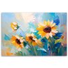 Obraz na plátne Slnečnice Kvety imitácia olejovej farby (Rozmery 90 x 60 cm)