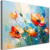 Obraz na plátne Červené maky Kvety imitácia olejovej farby (Rozmery 90 x 60 cm)