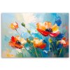 Obraz na plátne Červené maky Kvety imitácia olejovej farby (Rozmery 90 x 60 cm)