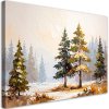 Obraz na plátne Les Stromy Borovice Krajina imitácia farby (Rozmery 90 x 60 cm)
