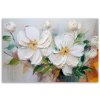 Obraz na plátne Biele prešívané kvety ako maľované (Rozmery 120 x 80 cm)