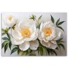 Obraz na plátne Biele prešívané kvety pivonky (Rozmery 120 x 80 cm)