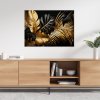 Obraz na plátne Zlato-čierne palmové listy Monstera (Rozmery 120 x 80 cm)
