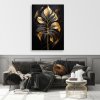 Obraz na plátne Monstera Leaf Black and Gold (Rozmery 80 x 120 cm)
