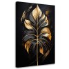 Obraz na plátne Monstera Leaf Black and Gold (Rozmery 80 x 120 cm)