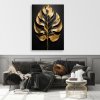 Obraz na plátne Monstera Leaf Black and Gold (Rozmery 80 x 120 cm)
