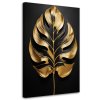 Obraz na plátne Monstera Leaf Black and Gold (Rozmery 80 x 120 cm)