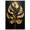 Obraz na plátne Monstera Leaf Black and Gold (Rozmery 80 x 120 cm)