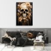 Obraz na plátne Béžové kvety lebky (Rozmery 80 x 120 cm)