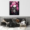 Obraz na plátne Kvety ružovej pivónie lebky (Rozmery 80 x 120 cm)