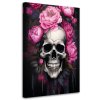 Obraz na plátne Kvety ružovej pivónie lebky (Rozmery 80 x 120 cm)
