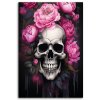 Obraz na plátne Kvety ružovej pivónie lebky (Rozmery 80 x 120 cm)