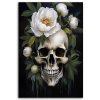 Obraz na plátne Kvety bielej pivónie lebky (Rozmery 80 x 120 cm)