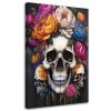 Obraz na plátne Lebka pivonky farebné kvety (Rozmery 80 x 120 cm)
