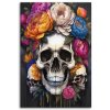 Obraz na plátne Lebka pivonky farebné kvety (Rozmery 80 x 120 cm)