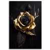 Obraz na plátne Zlatá ruža na čiernom pozadí (Rozmery 80 x 120 cm)