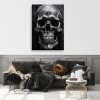 Obraz na plátne Lebka čierna a biela (Rozmery 80 x 120 cm)