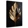 Obraz na plátne Palmový list čierno-zlatý (Rozmery 80 x 120 cm)