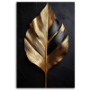 Obraz na plátne Palmový list čierno-zlatý (Rozmery 80 x 120 cm)