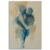 Obraz na plátne Nude Couple Kiss Abstraktné Modré (Rozmery 80 x 120 cm)