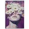 Obraz na plátne Dievča s namaľovanými kvetmi na hlave (Rozmery 80 x 120 cm)