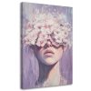 Obraz na plátne Portrét ženy Abstraktné kvety (Rozmery 80 x 120 cm)