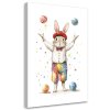 Obraz na plátne Králik žonglér Cirkus farebný (Rozmery 80 x 120 cm)