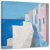 Obraz na plátne Pastelové budovy Morská krajina Modrá (Rozmery 30 x 30 cm)