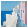 Obraz na plátne Pastelové budovy Morská krajina Modrá (Rozmery 30 x 30 cm)