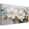 Obraz na plátne Biele prešívané kvety ako maľované (Rozmery 120 x 60 cm)