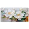 Obraz na plátne Biele prešívané kvety ako maľované (Rozmery 120 x 60 cm)