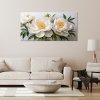 Obraz na plátne Biele prešívané kvety pivonky (Rozmery 120 x 60 cm)