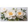 Obraz na plátne Biele prešívané kvety pivonky (Rozmery 120 x 60 cm)