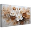 Obraz na plátne Biele hnedé maľované poľné kvety (Rozmery 120 x 60 cm)