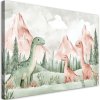 Obraz na plátne Dinosaurs Mountains Forest Green (Rozmery 60 x 40 cm)