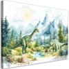 Obraz na plátne Dinosaury Prehistorické plazy Krajina Zelená (Rozmery 60 x 40 cm)