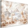 Obraz na plátne Roztomilé malé dinosaury v béžovej farbe (Rozmery 60 x 40 cm)